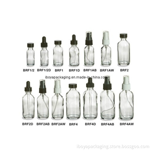 Clear Glass Boston Bottles